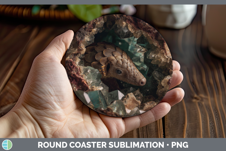 Pangolin Round Coaster Safari Geode Wall Sublimation Coaster