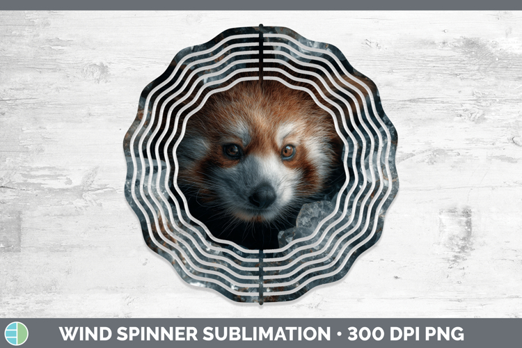 Red Panda Wind Spinner Safari Geode Wall Sublimation Spinner