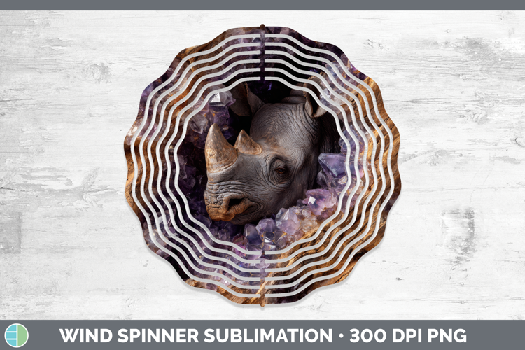 Rhino Wind Spinner Safari Geode Wall Sublimation Spinner Des