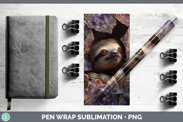 Sloth Pen Wrap Safari Geode Wall Sublimation Pen Designs