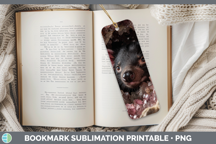 Tasmanian Devil Bookmark Safari Geode Wall Sublimation Print