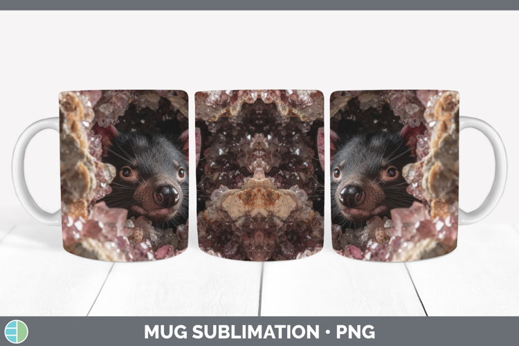Tasmanian Devil Mug Wrap Safari Geode Wall Sublimation Coffe