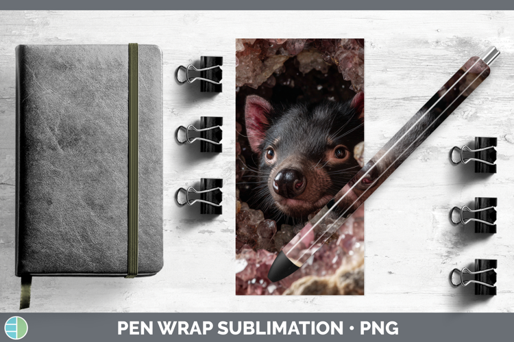 Tasmanian Devil Pen Wrap Safari Geode Wall Sublimation Pen D