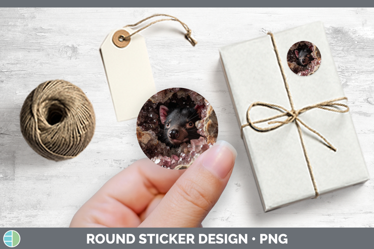 Safari Geode Wall Tasmanian Devil Stickers | Round Labels De