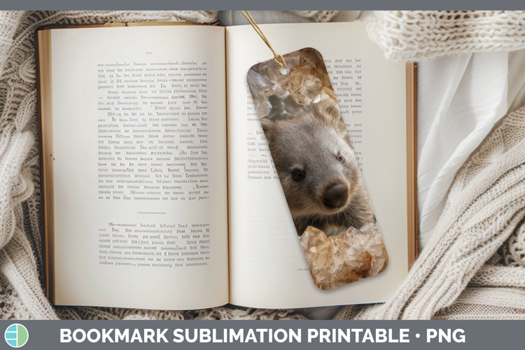 Wombat Bookmark Safari Geode Wall Sublimation Printable Desi
