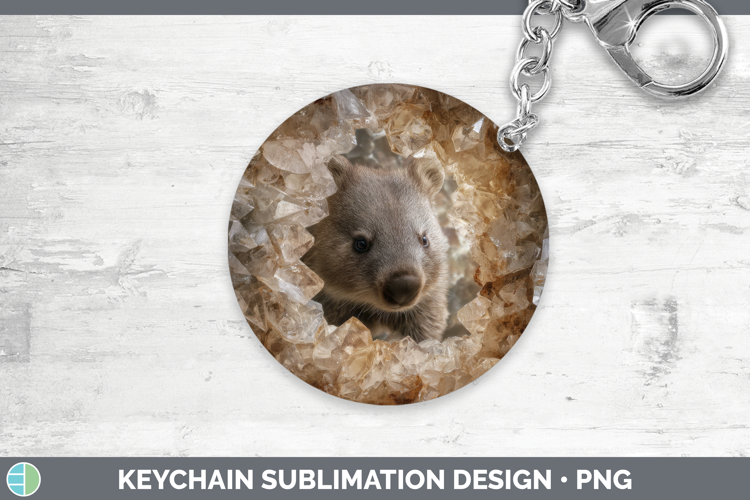 Wombat Keychain Safari Geode Wall Sublimation Keyring Design