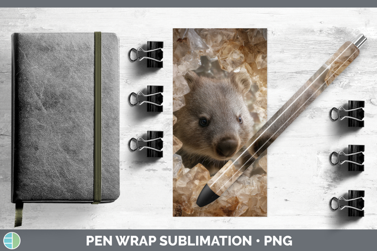 Wombat Pen Wrap Safari Geode Wall Sublimation Pen Designs