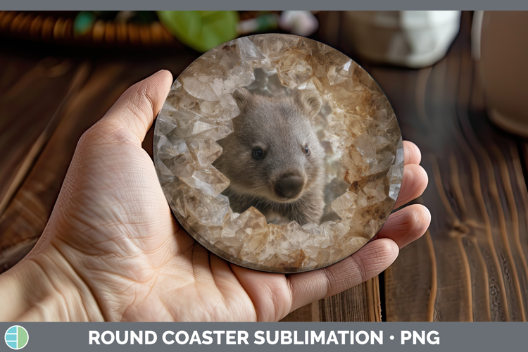 Wombat Round Coaster Safari Geode Wall Sublimation Coaster D