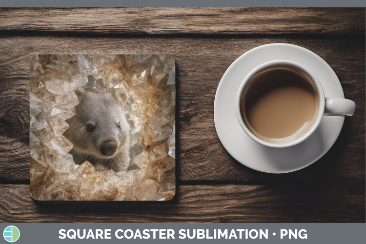 Wombat Square Coaster Safari Geode Wall Sublimation Coaster
