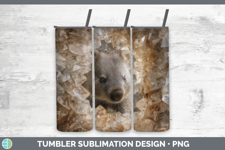 Wombat Tumbler Safari Geode Wall Sublimation 20 oz Skinny Tu