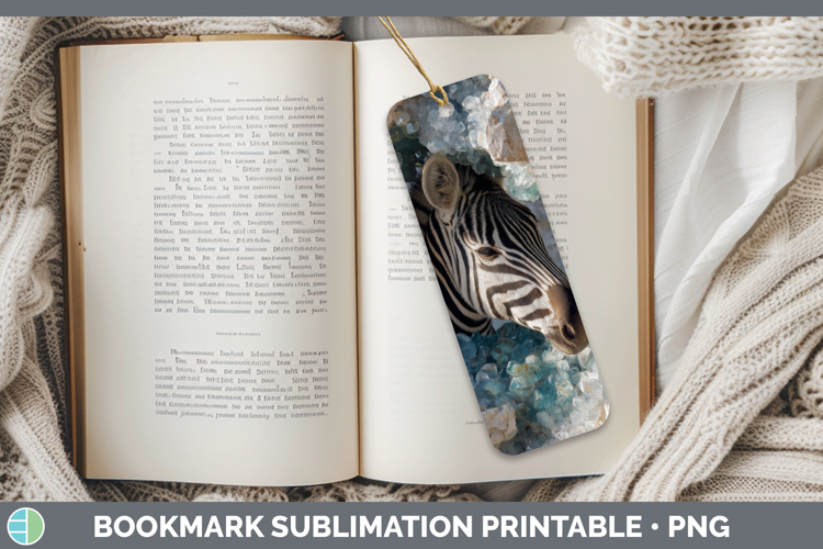 Zebra Bookmark Safari Geode Wall Sublimation Printable Desig