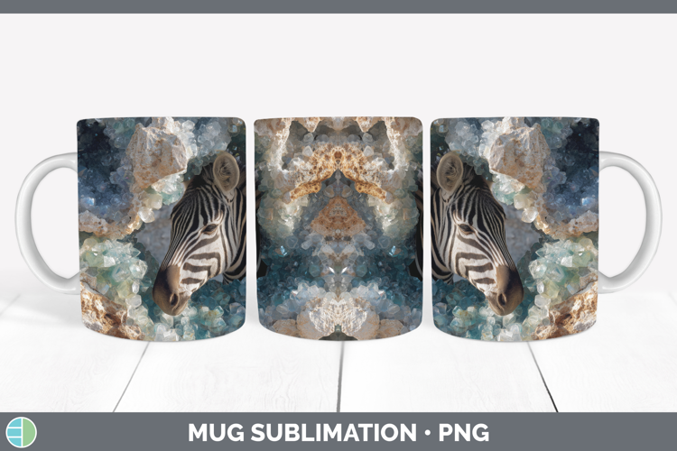 Zebra Mug Wrap Safari Geode Wall Sublimation Coffee Cup Desi