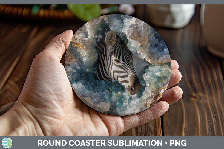Zebra Round Coaster Safari Geode Wall Sublimation Coaster De