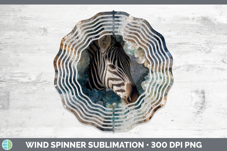 Zebra Wind Spinner Safari Geode Wall Sublimation Spinner Des