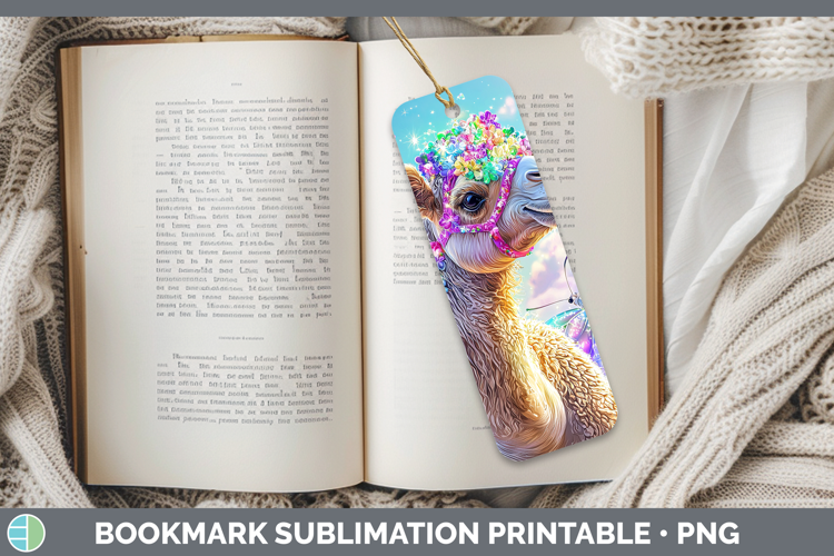 Safari Glitter Camel Bookmark Sublimation Printable Designs