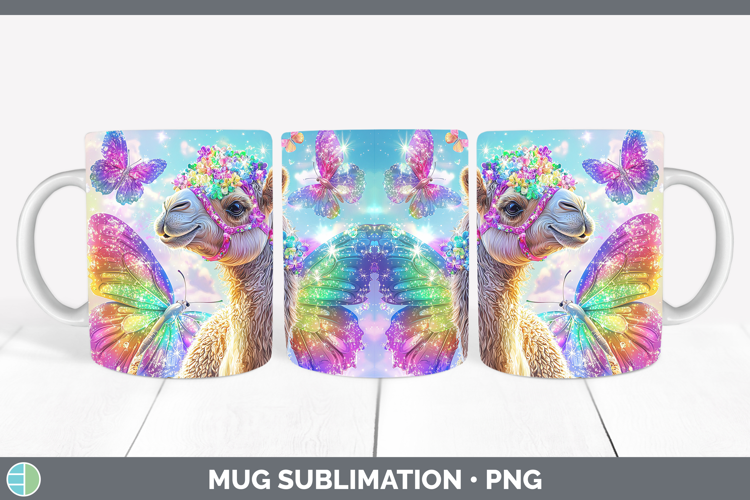 Safari Glitter Camel Mug Wrap Sublimation Coffee Cup Designs
