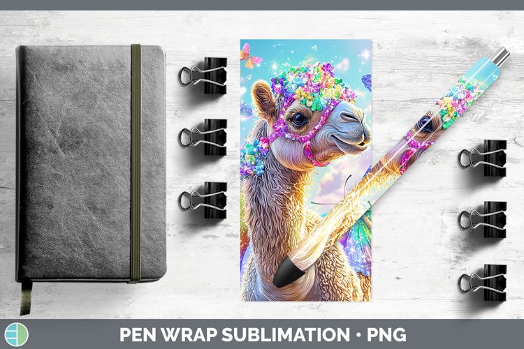 Safari Glitter Camel Pen Wrap Sublimation Pen Designs
