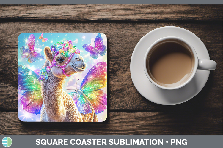 Safari Glitter Camel Square Coaster Sublimation Coaster Desi