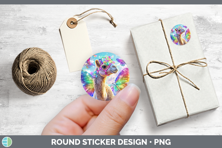 Safari Glitter Camel Stickers | Round Labels Designs