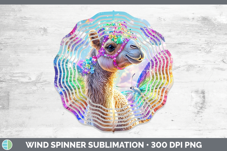 Safari Glitter Camel Wind Spinner Sublimation Spinner Design