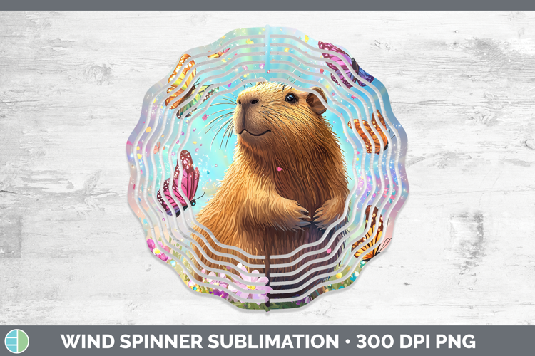 Safari Glitter Capybara Wind Spinner Sublimation Spinner Des