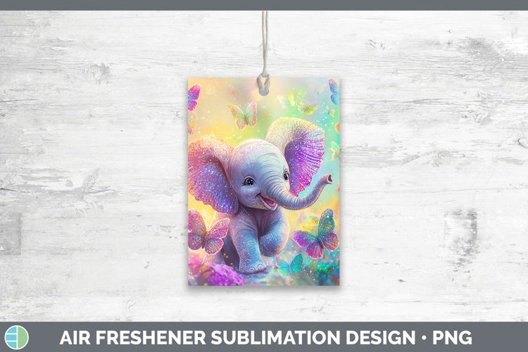 Safari Glitter Elephant Air Freshener Sublimation Car Freshe