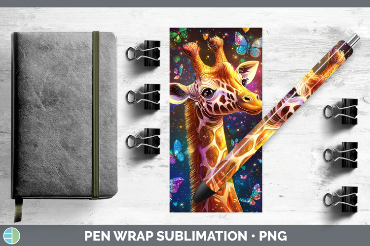 Safari Glitter Giraffe Pen Wrap Sublimation Pen Designs