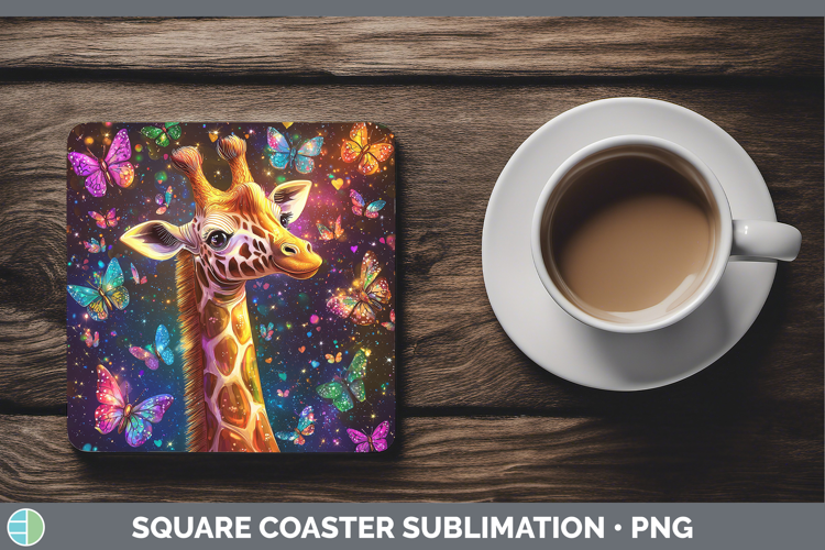 Safari Glitter Giraffe Square Coaster Sublimation Coaster De