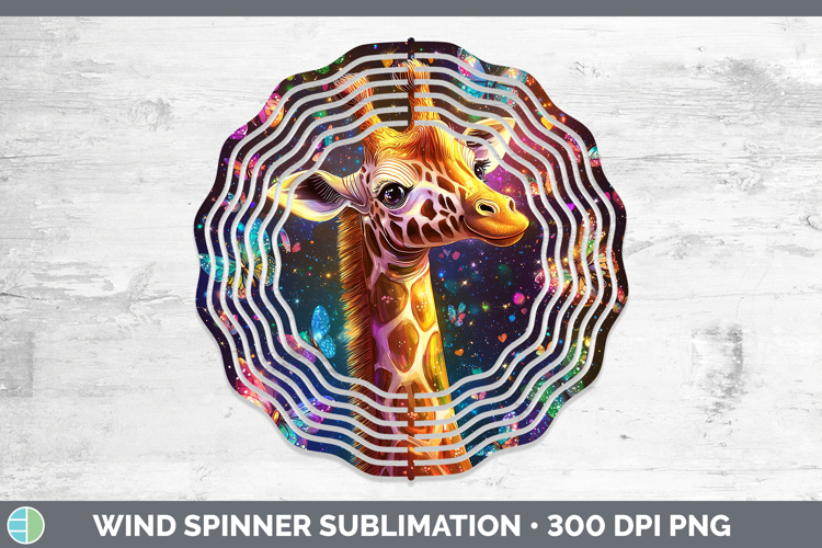 Safari Glitter Giraffe Wind Spinner Sublimation Spinner Desi