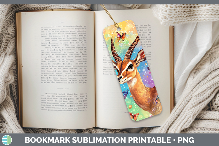 Safari Glitter Impala Bookmark Sublimation Printable Designs