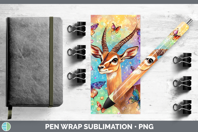 Safari Glitter Impala Pen Wrap Sublimation Pen Designs