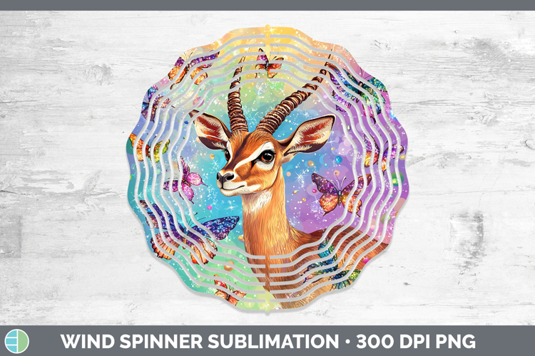 Safari Glitter Impala Wind Spinner Sublimation Spinner Desig