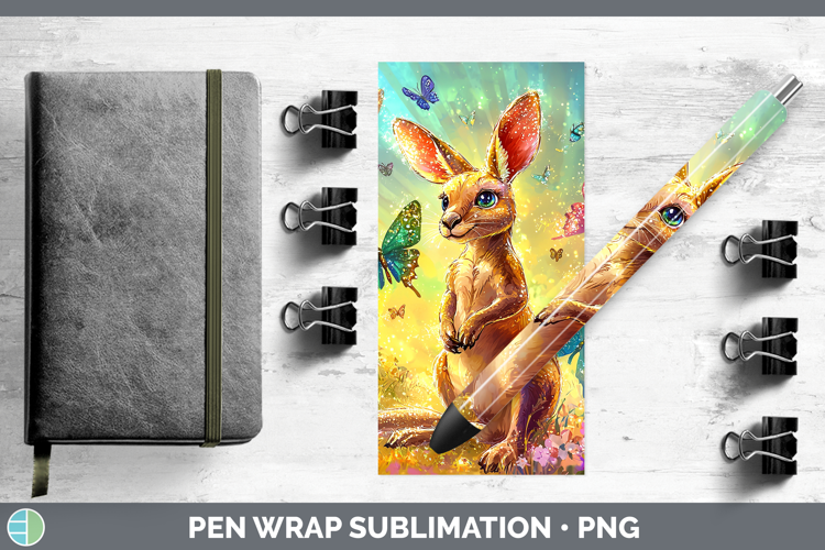 Safari Glitter Kangaroo Pen Wrap Sublimation Pen Designs