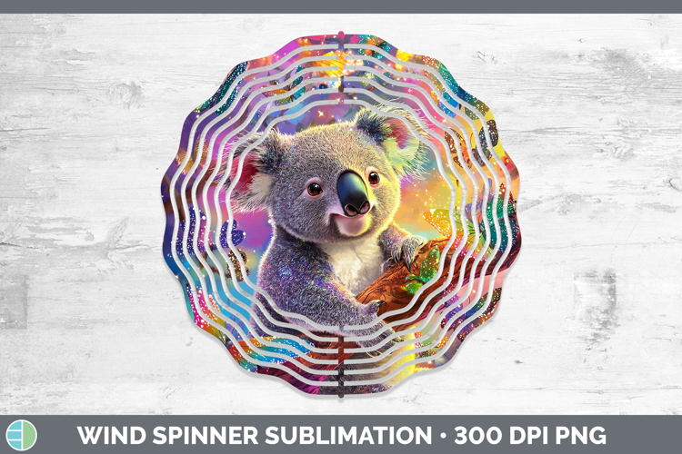 Safari Glitter Koala Wind Spinner Sublimation Spinner Design