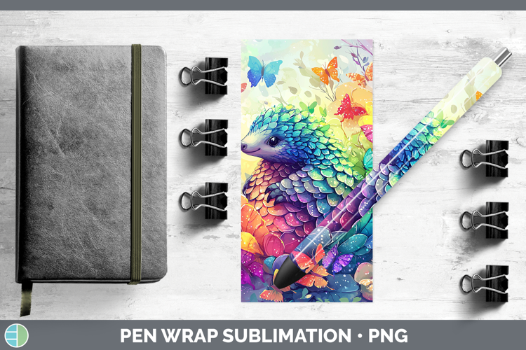 Safari Glitter Pangolin Pen Wrap Sublimation Pen Designs