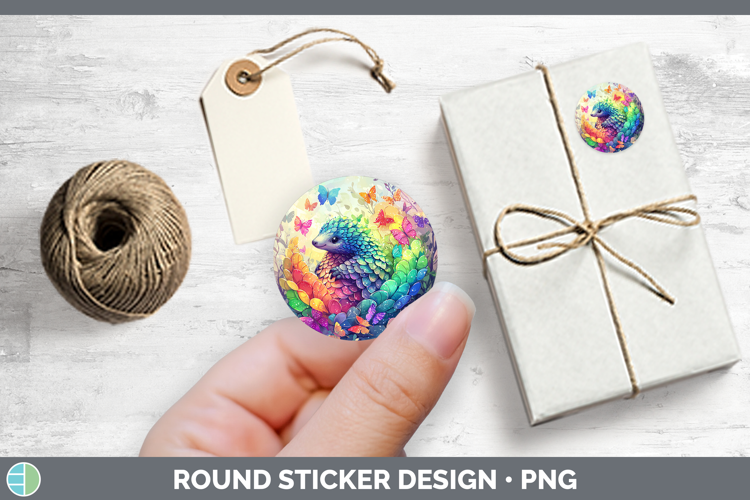 Safari Glitter Pangolin Stickers | Round Labels Designs