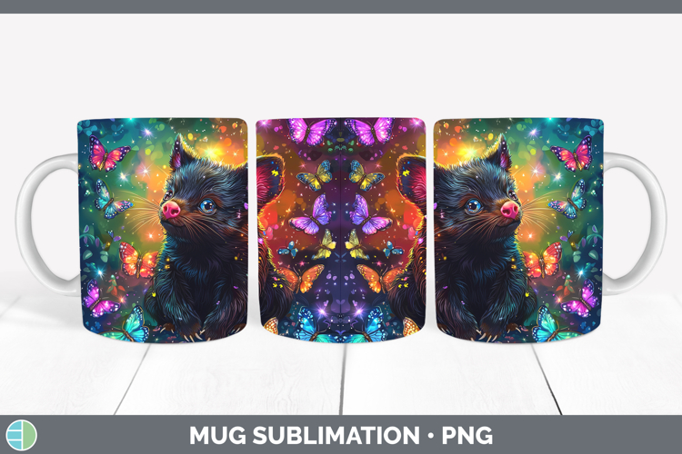 Safari Glitter Tasmanian Devil Mug Wrap Sublimation Coffee C