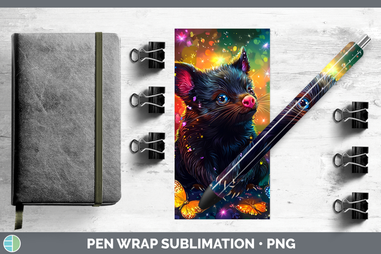 Safari Glitter Tasmanian Devil Pen Wrap Sublimation Pen Desi