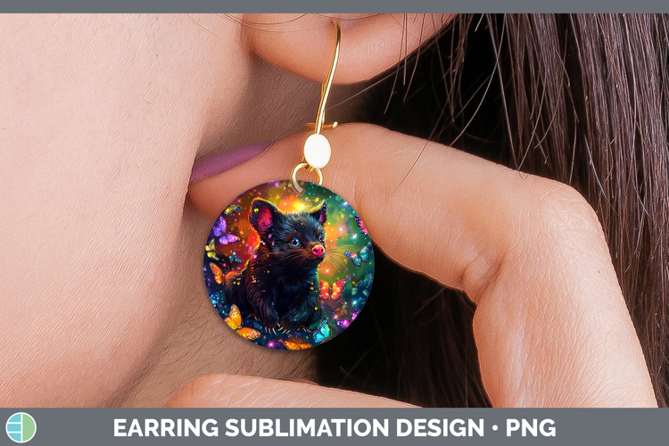 Safari Glitter Tasmanian Devil Round Earrings Sublimation Ea