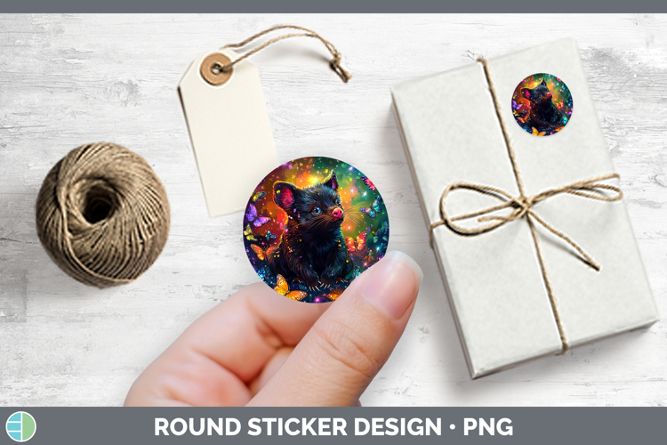 Safari Glitter Tasmanian Devil Stickers | Round Labels Desig