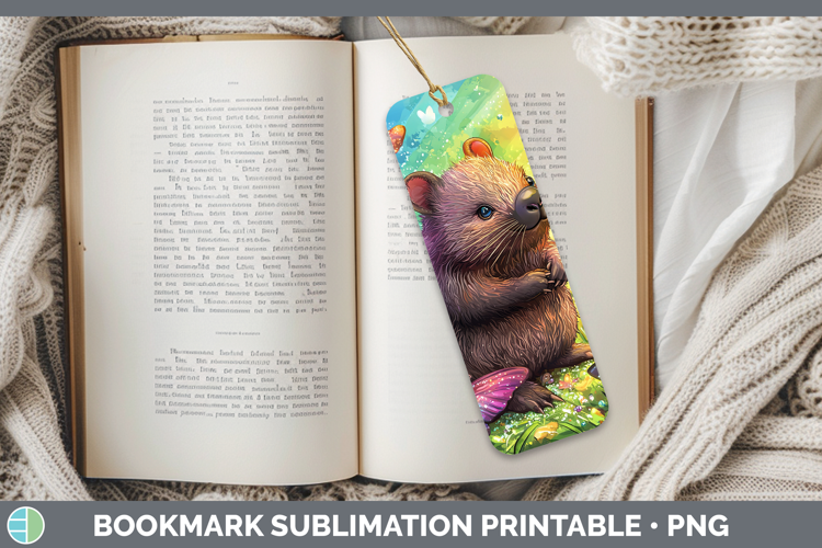 Safari Glitter Wombat Bookmark Sublimation Printable Designs