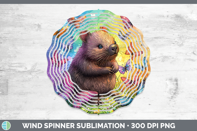 Safari Glitter Wombat Wind Spinner Sublimation Spinner Desig
