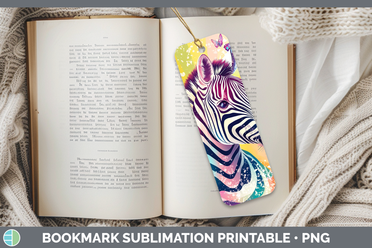 Safari Glitter Zebra Bookmark Sublimation Printable Designs