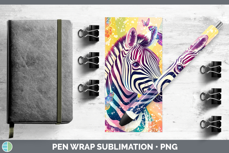 Safari Glitter Zebra Pen Wrap Sublimation Pen Designs