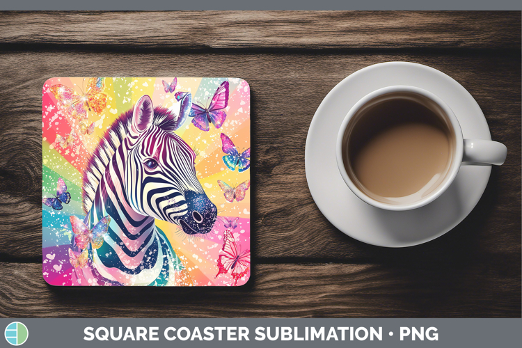 Safari Glitter Zebra Square Coaster Sublimation Coaster Desi