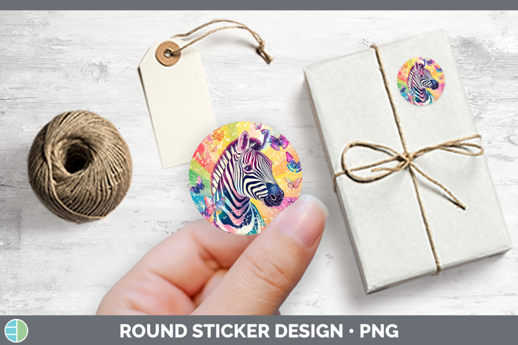 Safari Glitter Zebra Stickers | Round Labels Designs