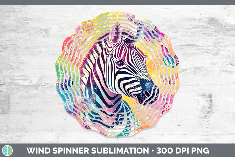 Safari Glitter Zebra Wind Spinner Sublimation Spinner Design