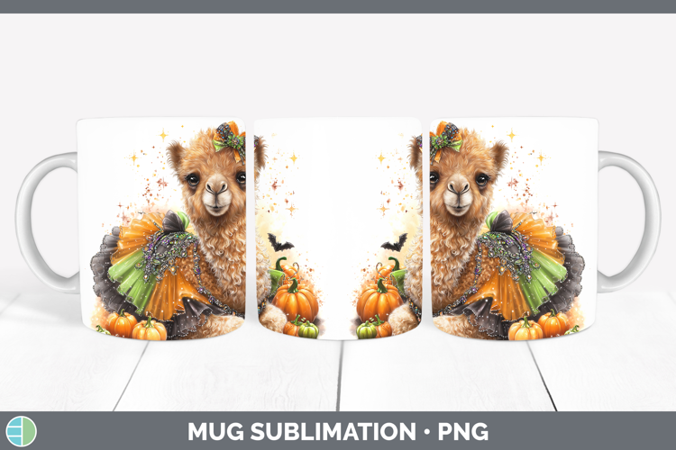 Safari Halloween Camel Mug Wrap Sublimation Coffee Cup Desig