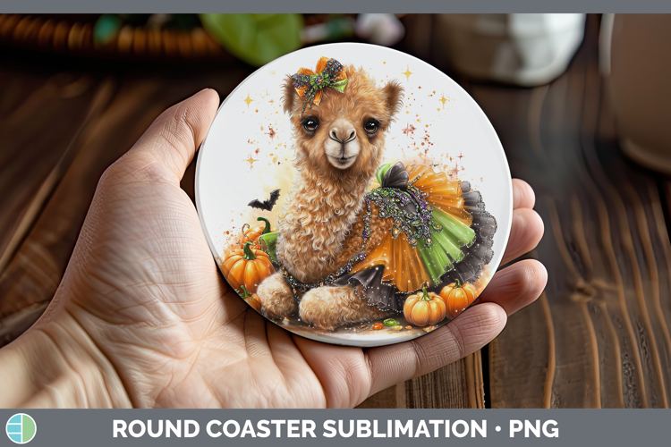Safari Halloween Camel Round Coaster Sublimation Coaster Des