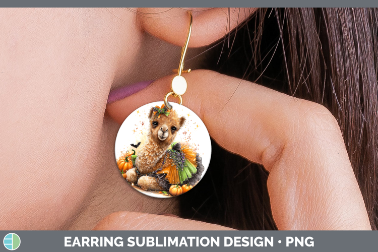 Safari Halloween Camel Round Earrings Sublimation Earrings D